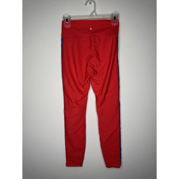 Spiritual Gangster Leggings Red 7/8 High Waist Side Metallic Stripe Sides M NWT - Picture 4 of 9